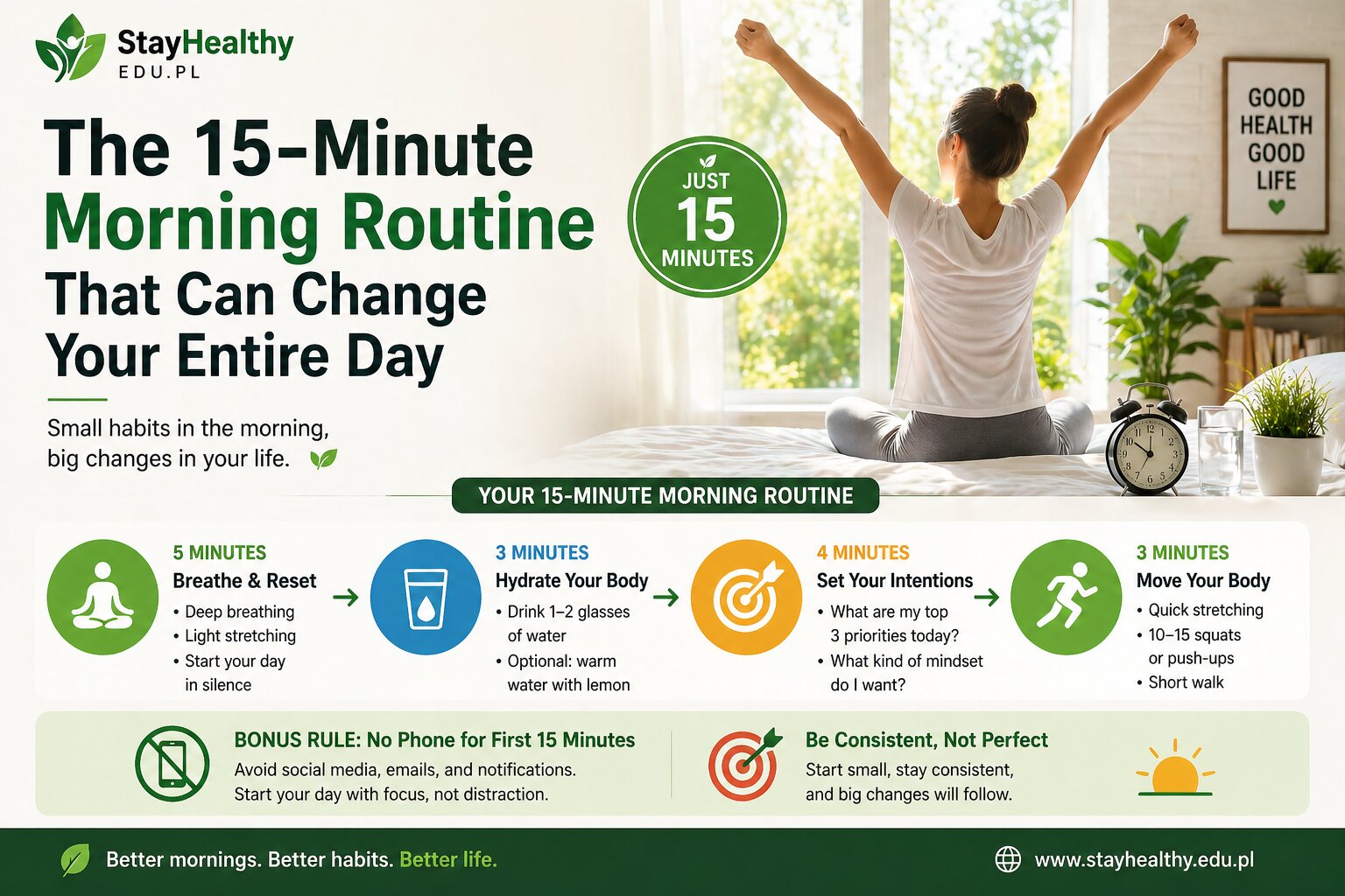 🌿 The 15-Minute Morning Routine That Can Change Your Entire Day