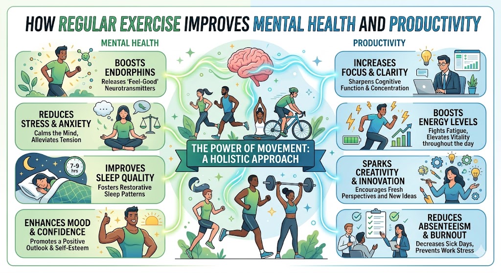 How Regular Exercise Improves Mental Health and Productivity