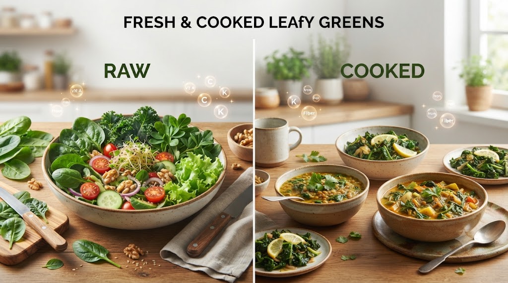 🌿 Fresh Leaves vs. Cooked Leaves: Which Is More Nutritious?