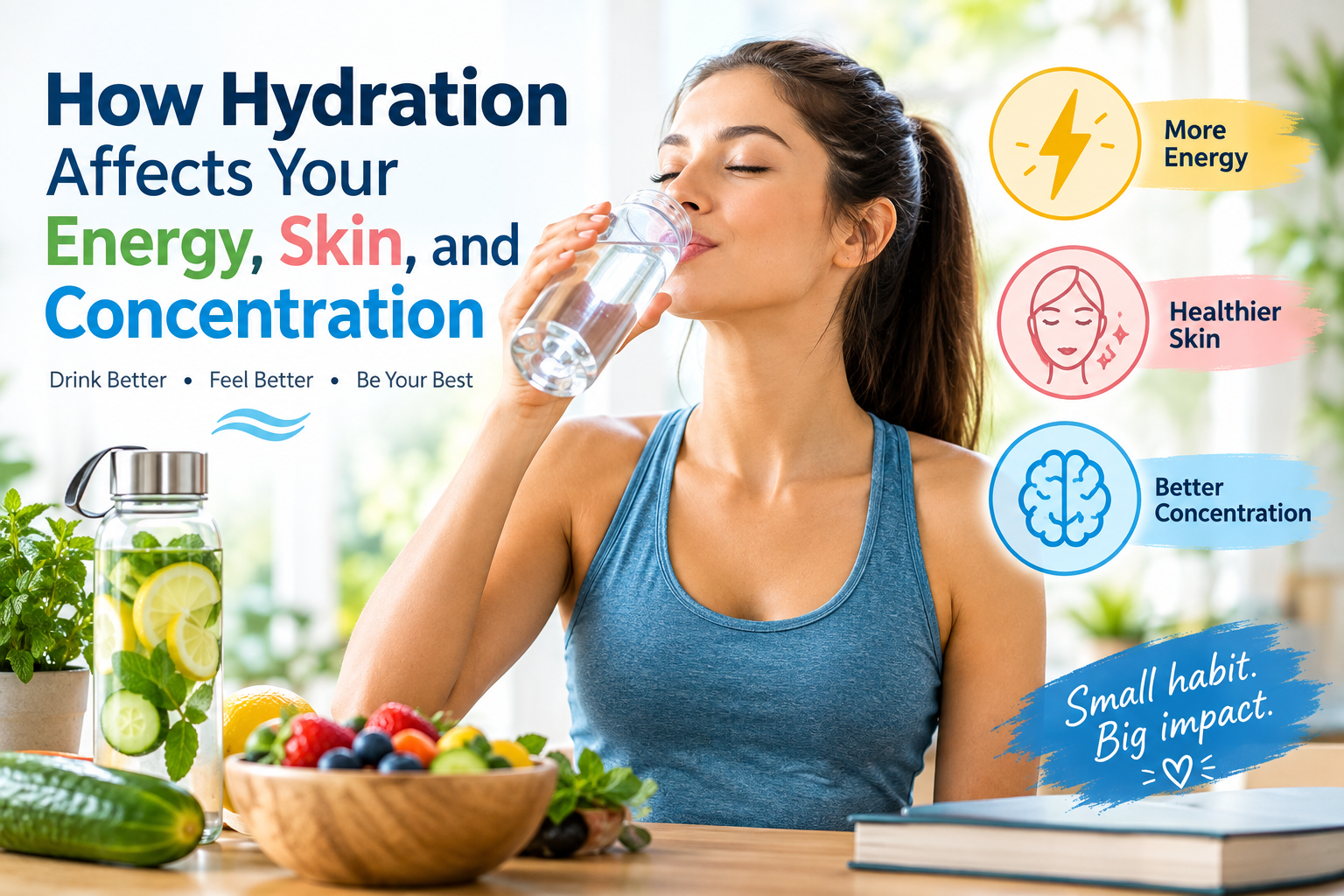 How Hydration Affects Your Energy, Skin, and Concentration 💧